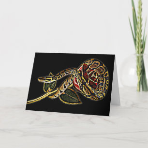 Snake and Rose Greeting Card