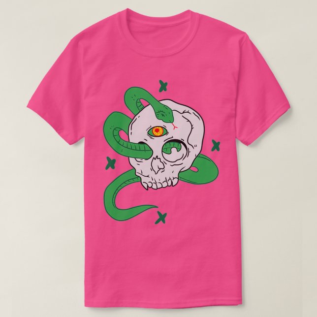 Snake and skullTShirt 1  T-Shirt (Design Front)