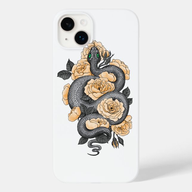 Snake and yellow roses Case-Mate iPhone case (Back)