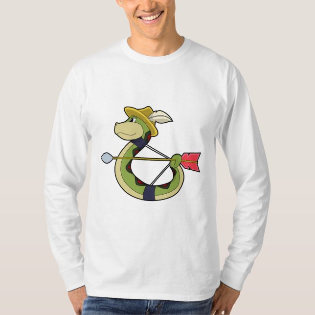 Snake as Archer with Bow & Arrow T-Shirt (Front)
