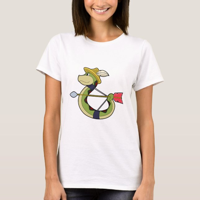Snake as Archer with Bow & Arrow T-Shirt (Front)