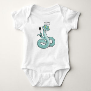 Snake as Cook with Chef hat Baby Bodysuit
