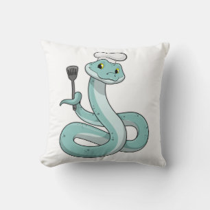 Snake as Cook with Chef hat Cushion