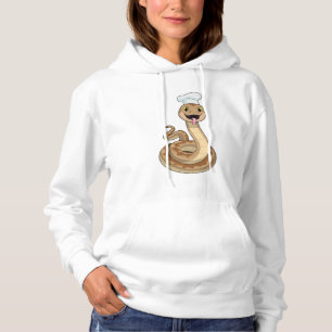 Snake as Cook with Chef hat Hoodie