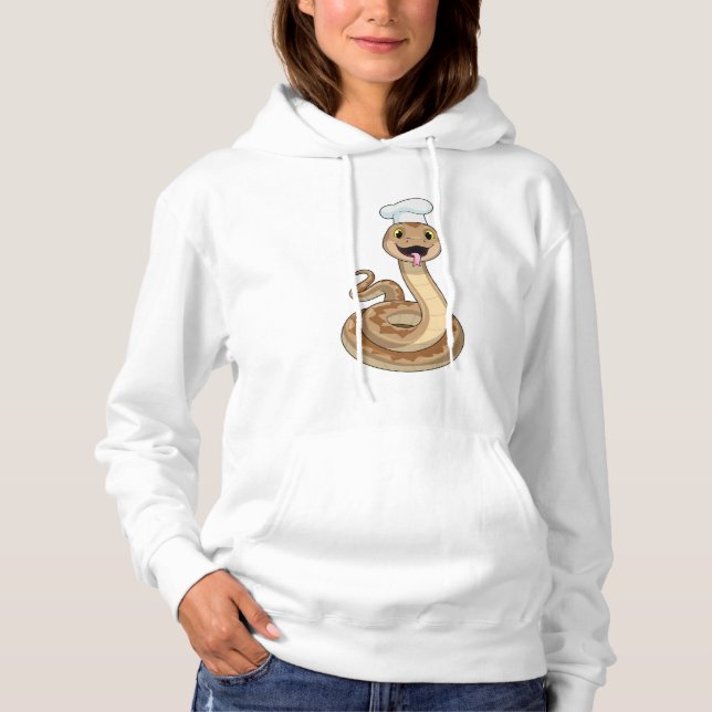 Snake as Cook with Chef hat Hoodie (Front)