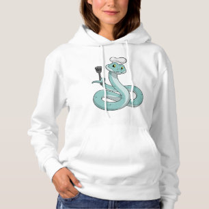 Snake as Cook with Chef hat Hoodie