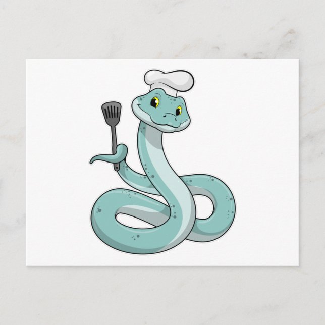 Snake as Cook with Chef hat Postcard (Front)