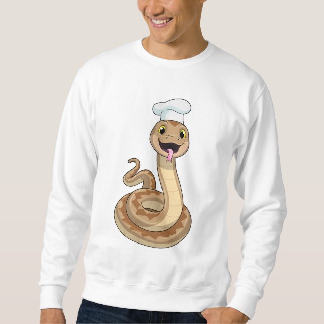 Snake as Cook with Chef hat Sweatshirt (Front)