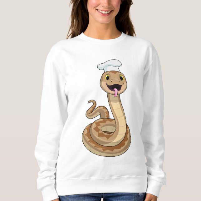 Snake as Cook with Chef hat Sweatshirt (Front)