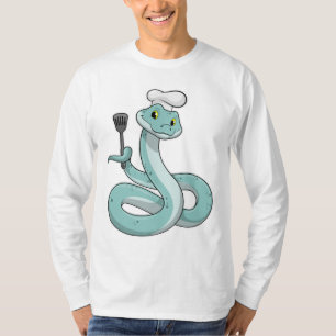 Snake as Cook with Chef hat T-Shirt