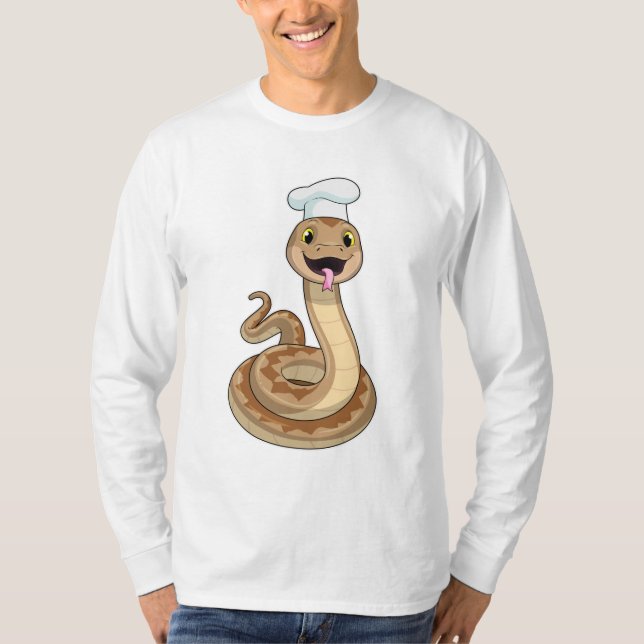 Snake as Cook with Chef hat T-Shirt (Front)