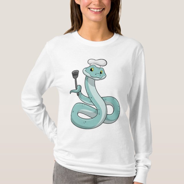 Snake as Cook with Chef hat T-Shirt (Front)