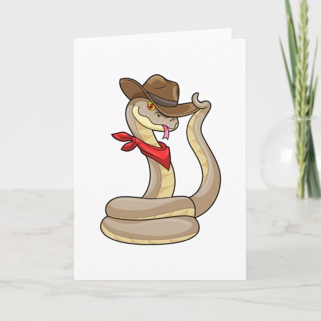 Snake as Cowboy with Scarf Card (Front)