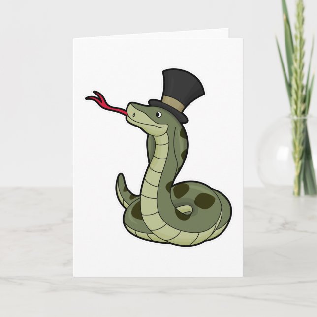 Snake as Gentleman & Hat Card (Front)