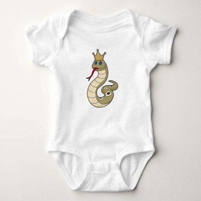 Snake as King with Crown Baby Bodysuit (Front)