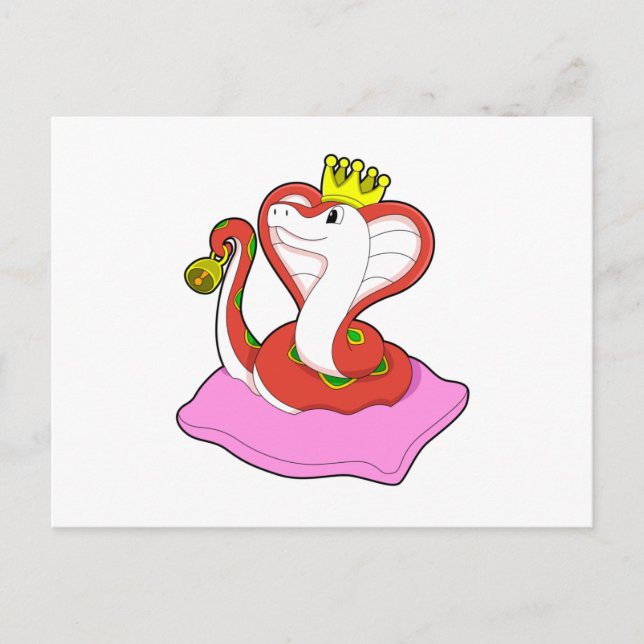 Snake as King with Crown Postcard (Front)