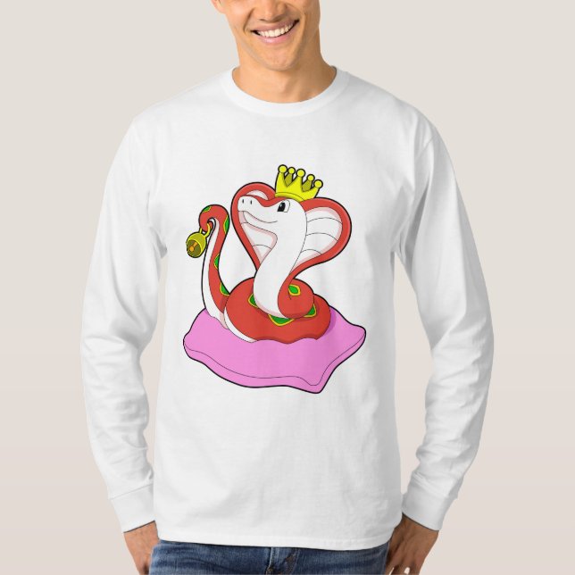 Snake as King with Crown T-Shirt (Front)