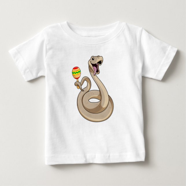 Snake as Musician with Maracas Baby T-Shirt (Front)