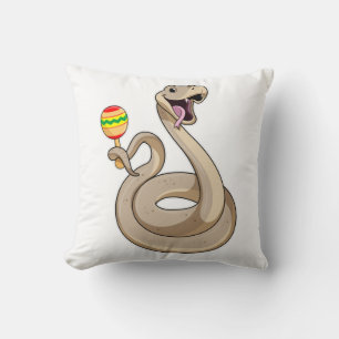 Snake as Musician with Maracas Cushion