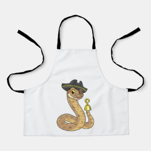 Snake as Pirate with Hook hand & Eye patch Apron