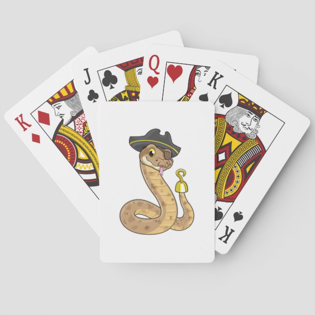 Snake as Pirate with Hook hand & Eye patch Playing Cards (Back)