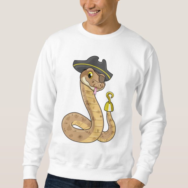 Snake as Pirate with Hook hand & Eye patch Sweatshirt (Front)