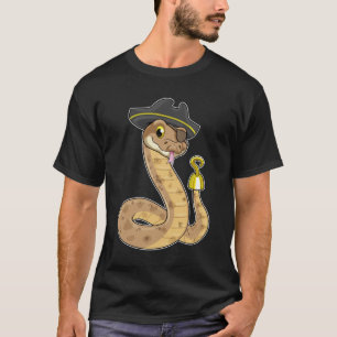 Snake as Pirate with Hook hand & Eye patch T-Shirt