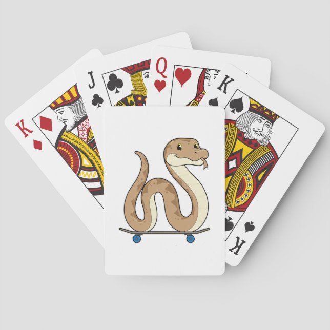 Snake as Skater with Skateboard Playing Cards (Back)