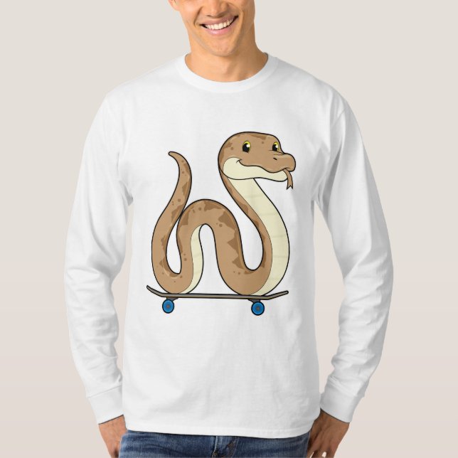 Snake as Skater with Skateboard T-Shirt (Front)
