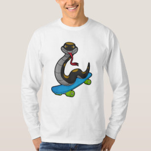 Snake as Skater with Skateboard T-Shirt