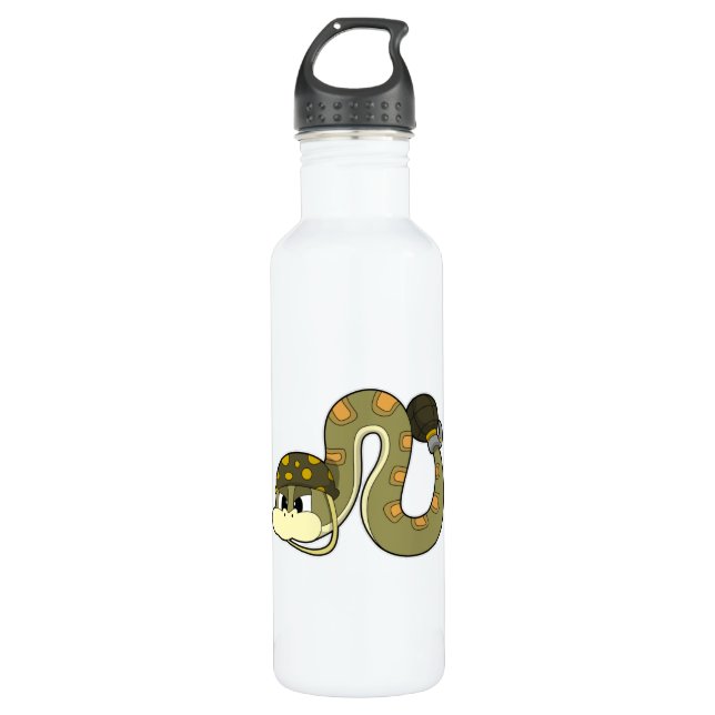 Snake as Soldier with Weapon 710 Ml Water Bottle (Front)
