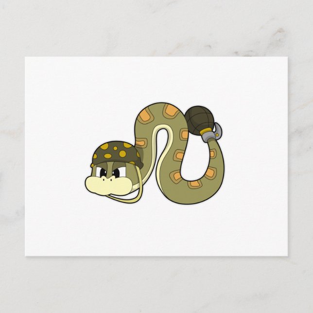 Snake as Soldier with Weapon Postcard (Front)