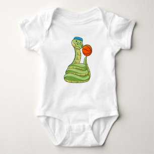 Snake at Basketball Sports Baby Bodysuit