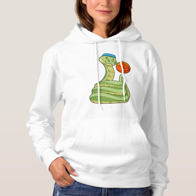 Snake at Basketball Sports Hoodie (Front)