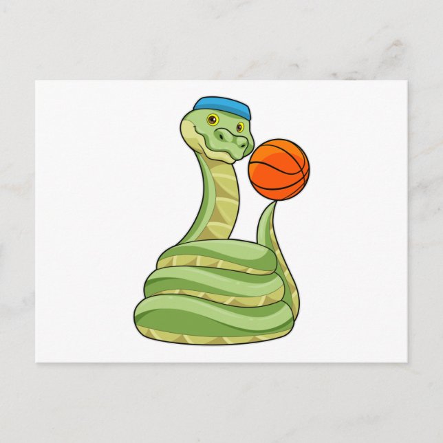 Snake at Basketball Sports Postcard (Front)