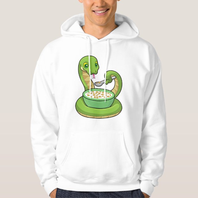 Snake at Eating with Muesli Hoodie (Front)
