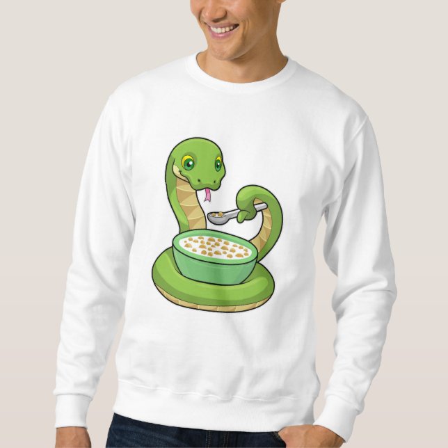 Snake at Eating with Muesli Sweatshirt (Front)