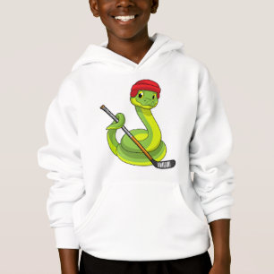 Snake at Ice hockey with Ice hockey stick