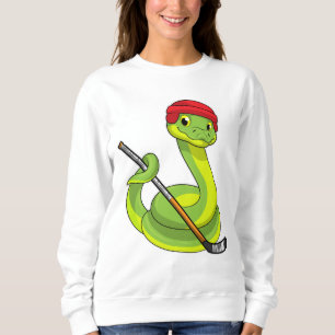 Snake at Ice hockey with Ice hockey stick Sweatshirt