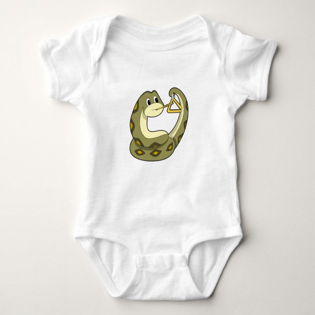 Snake at Music with Triangle.PNG Baby Bodysuit (Front)
