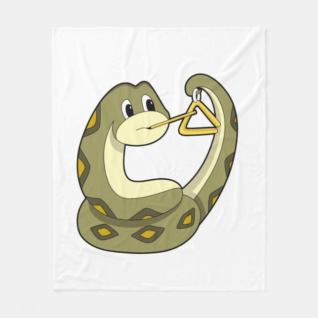 Snake at Music with Triangle.PNG Fleece Blanket (Front)