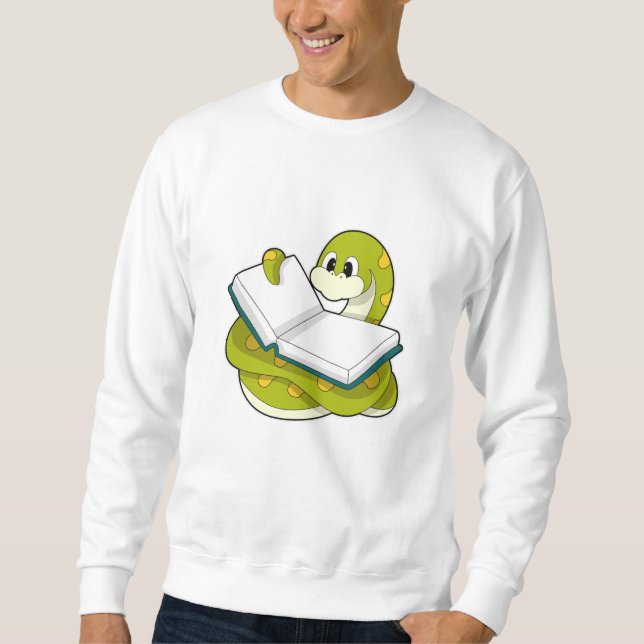 Snake at Reading with Book Sweatshirt (Front)