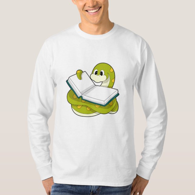 Snake at Reading with Book T-Shirt (Front)