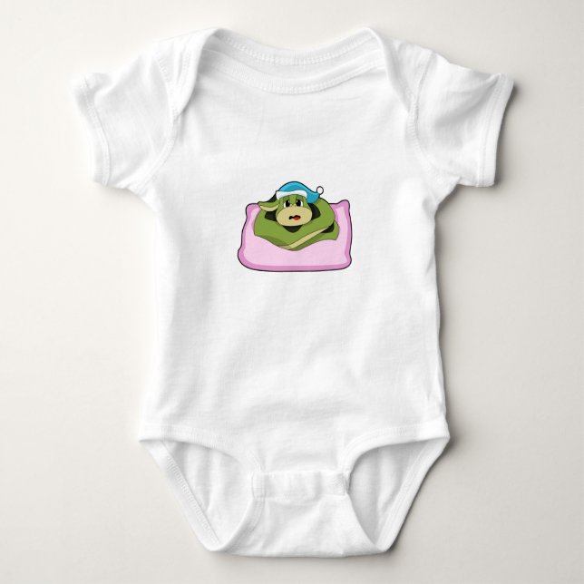 Snake at Sleeping with Nightcap Baby Bodysuit (Front)