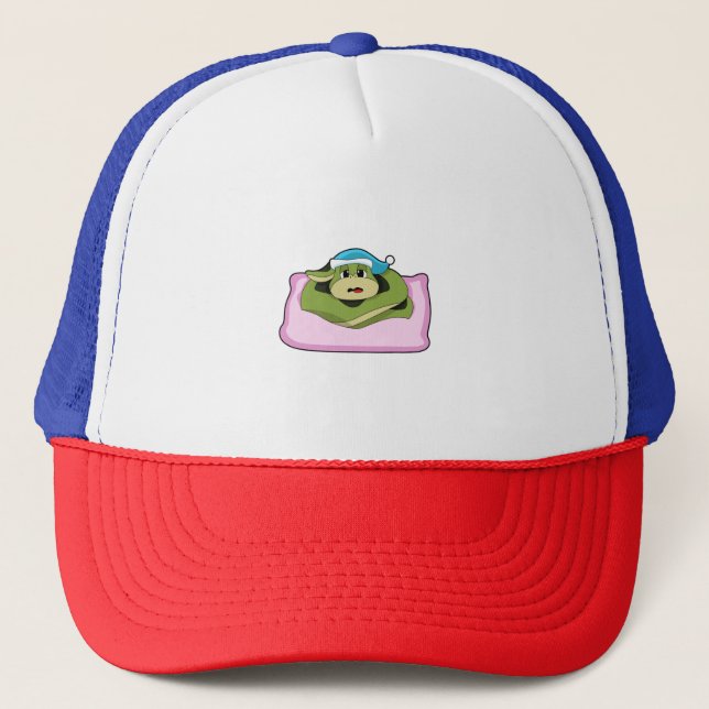 Snake at Sleeping with Nightcap Trucker Hat (Front)