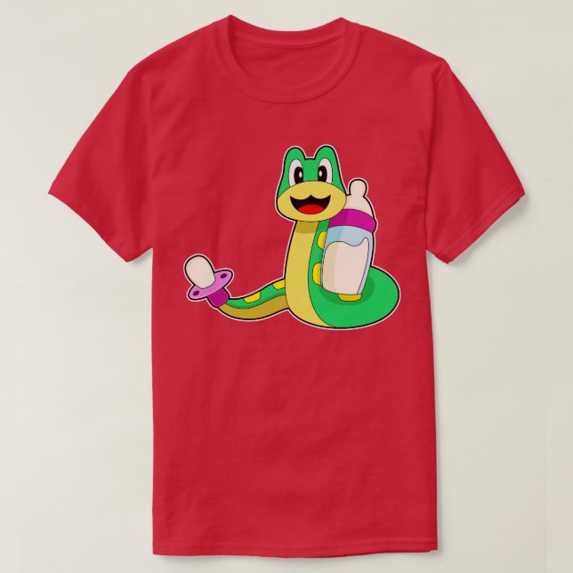 Snake Baby bottle Pacifier T-Shirt (Design Front)