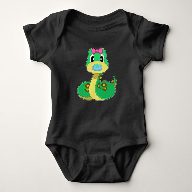 Snake Baby Pacifier Baby Bodysuit (Front)