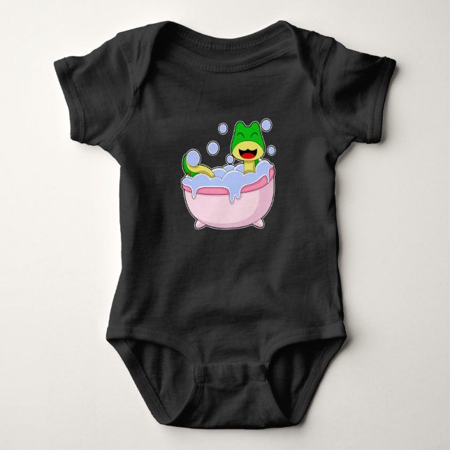 Snake Bathe Bathtube Baby Bodysuit (Front)