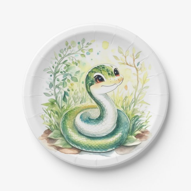 Snake Birthday Paper Plate (Front)