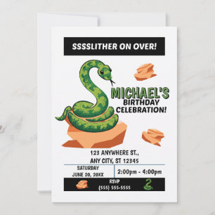 Snake Birthday Party Invitation